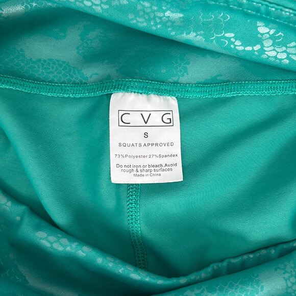 CVG Jade Green Glisten Leggings, Size Small Capri length - Picture 3 of 3